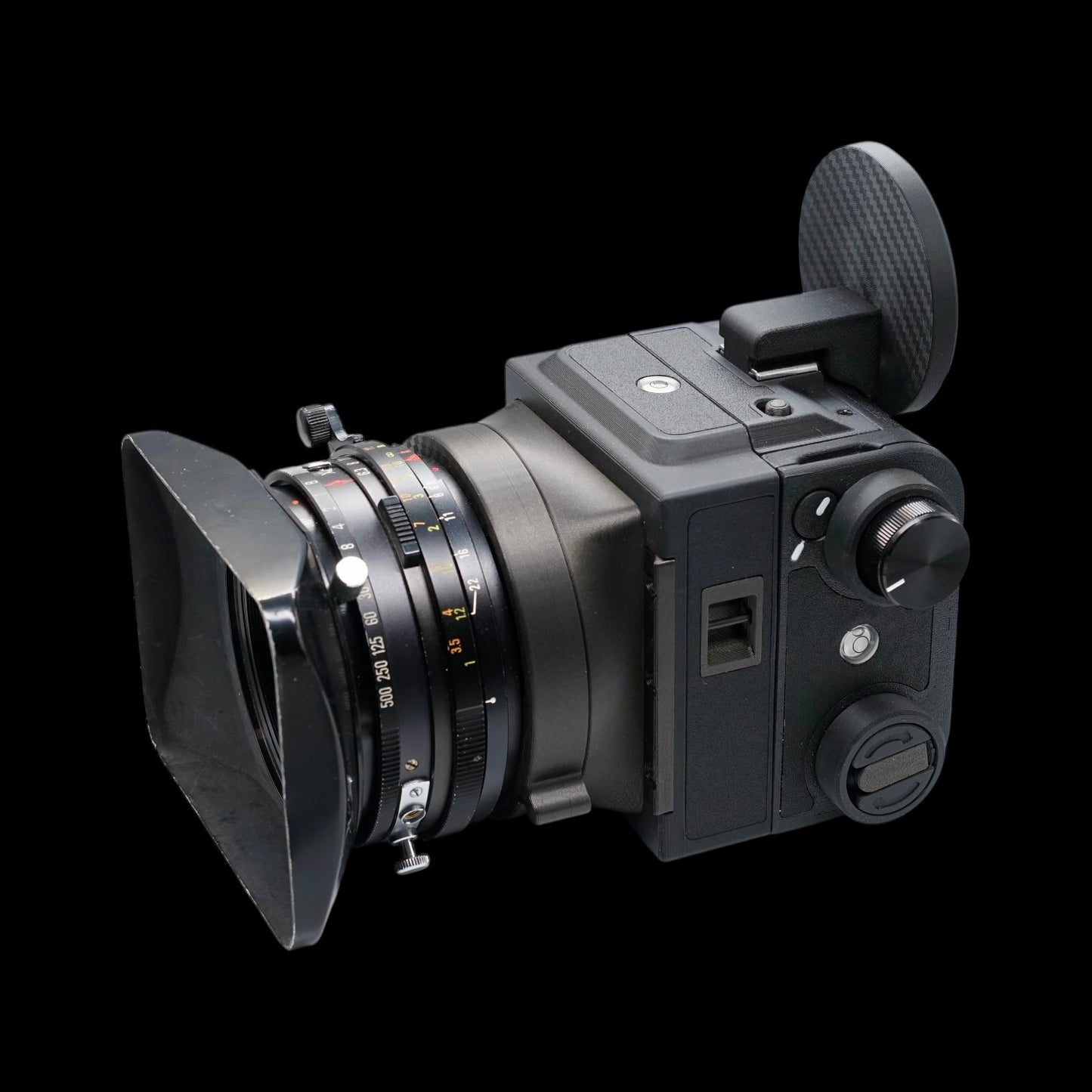 Six7 With Mamiya Press 50mm f6.3 lens, viewfinder and hood