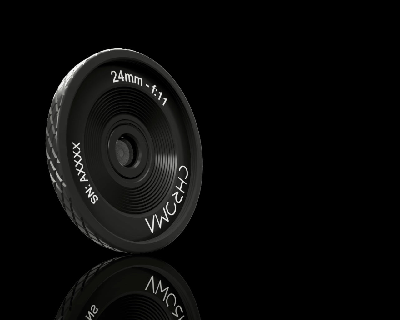 Double Glass - 24mm F11, M39 mount lens with custom engraved caps