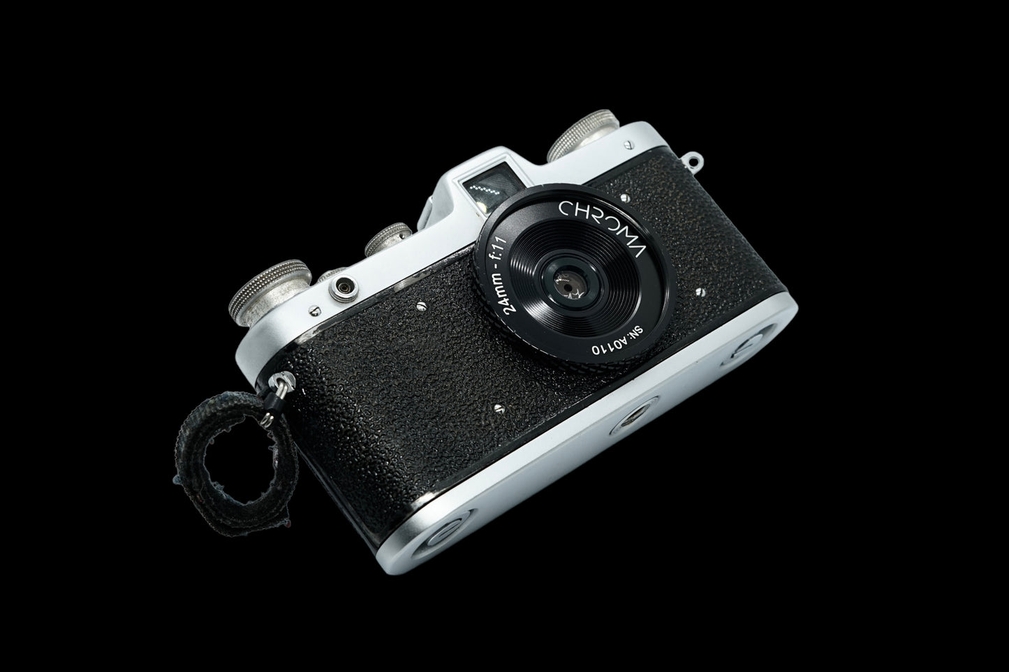 Double Glass - 24mm F11, M39 mount lens with custom engraved caps