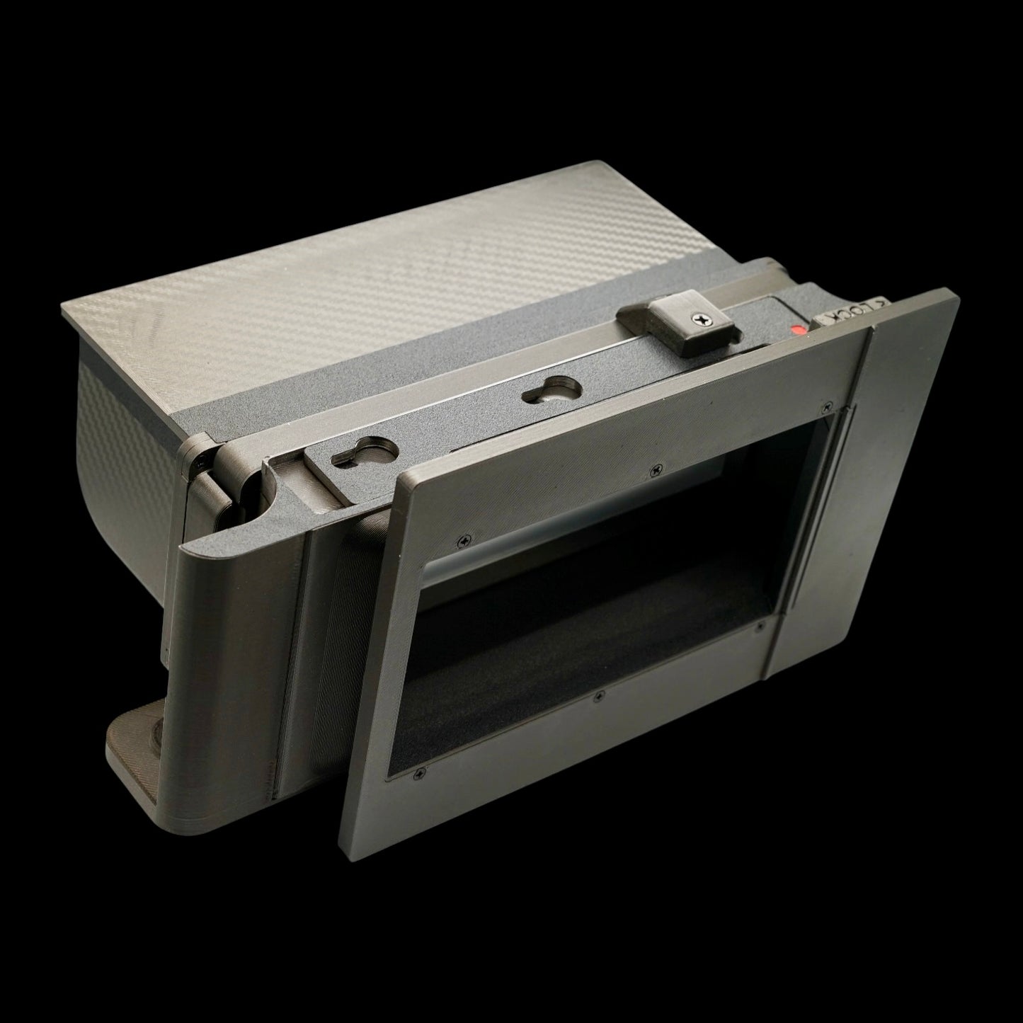 One Off - Custom Metallic Gunmetal Grey 6x17 Graflok Rollfilm Back & Ground glass with matching ground glass protector/shade.