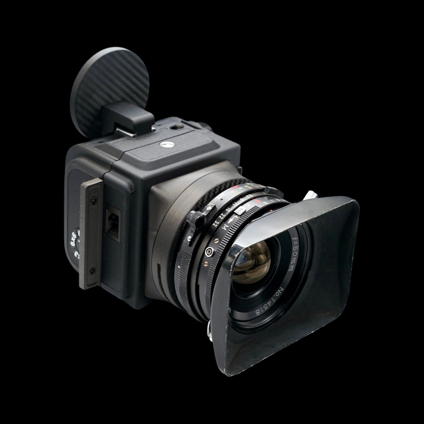 Six7 With Mamiya Press 50mm f6.3 lens, viewfinder and hood