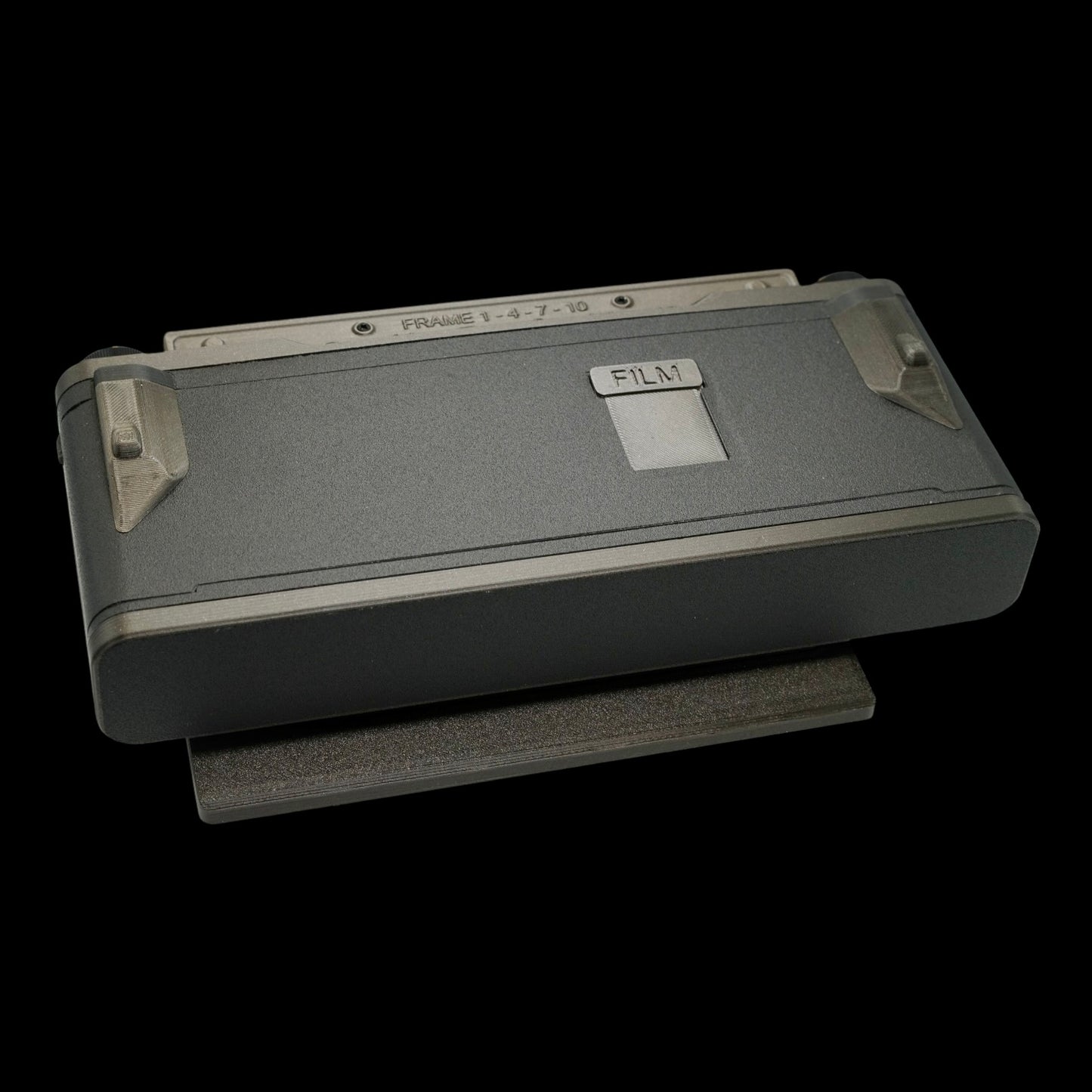One Off - Custom Metallic Gunmetal Grey 6x17 Graflok Rollfilm Back & Ground glass with matching ground glass protector/shade.