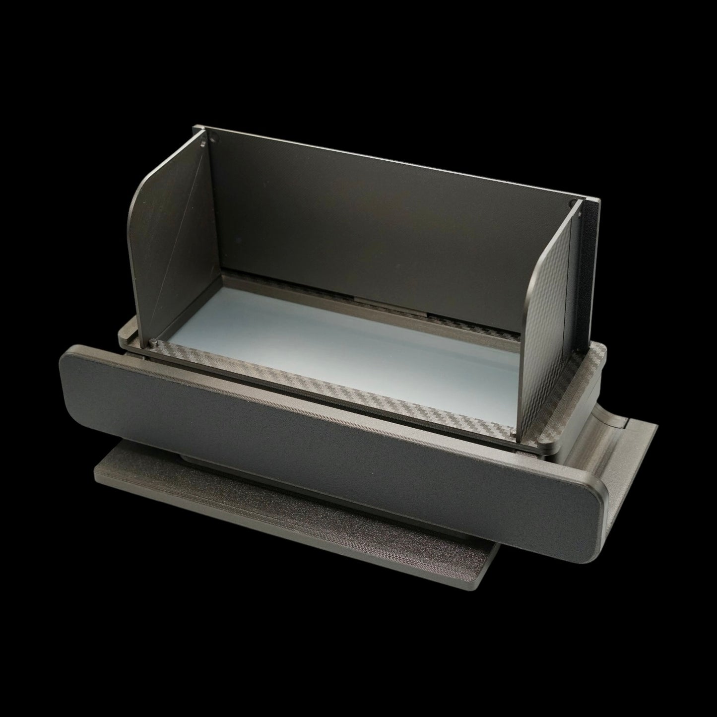 One Off - Custom Metallic Gunmetal Grey 6x17 Graflok Rollfilm Back & Ground glass with matching ground glass protector/shade.